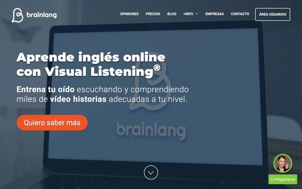 Captura de la web actual de BrainLang