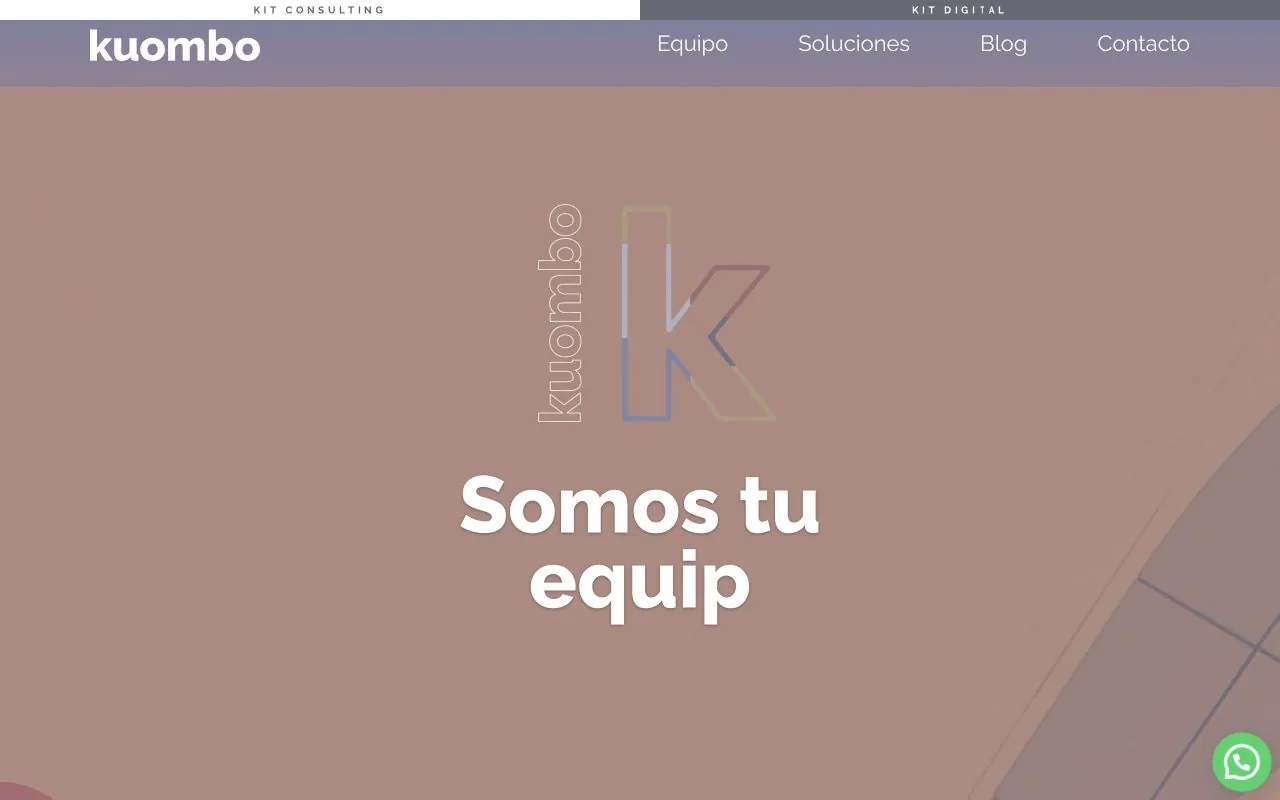 Captura de la web actual de Kuombo