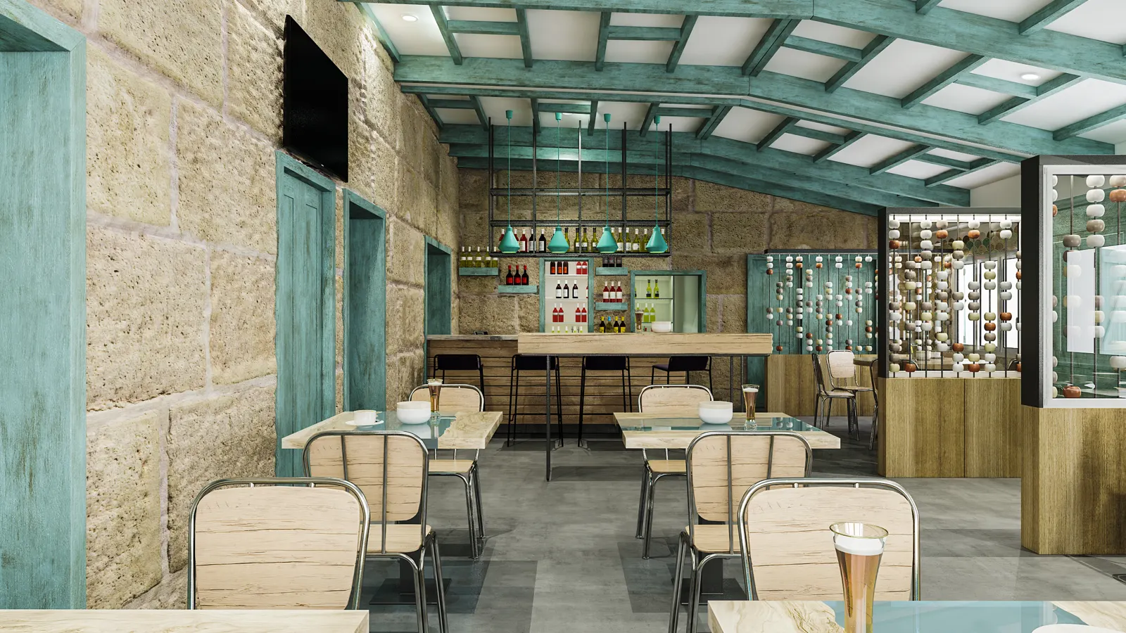 Imagen del interior del restaurante La UBI en Boiro